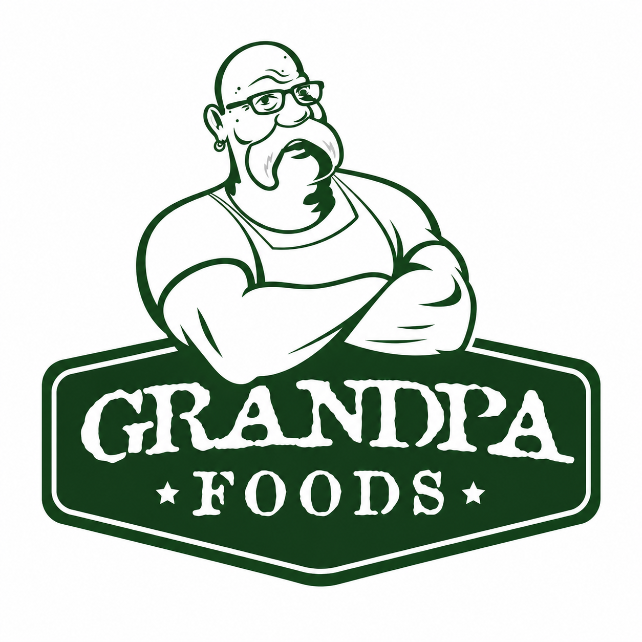 Grandpa Foods green beverage logo
